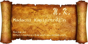 Madacsi Kapisztrán névjegykártya